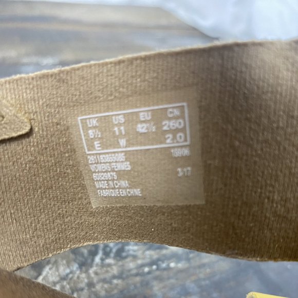 Clarks Collection Leather Lemon Cork Wedges US 11 Yellow Soft Cushion - Picture 5 of 5